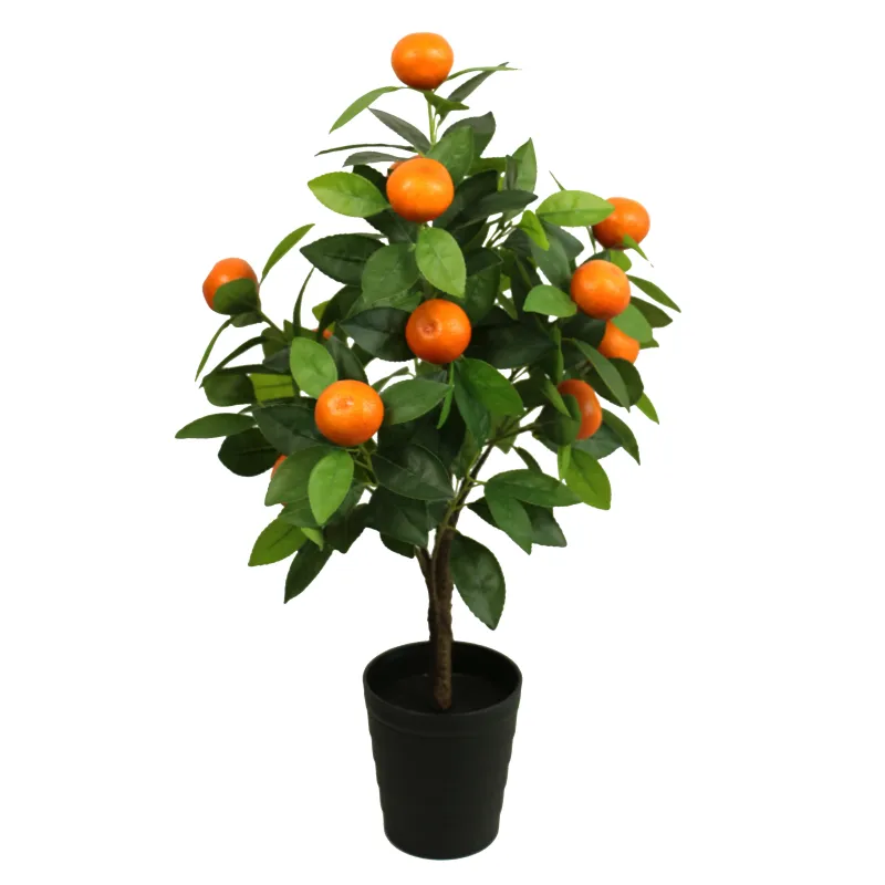 ORANGER ARTFICIEL EN POT , AVEC 12 FRUITS ET ENVIRON 145 FEUILLES, HAUT. 70 CM – ARBRES – Arteverdeco