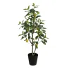 CITRONNIER ARTIFICIEL EN POT, AVEC 12 FRUITS ET ENVIRON 176 FEUILLES - HAUT. 90 CM – ARBRES – Arteverdeco