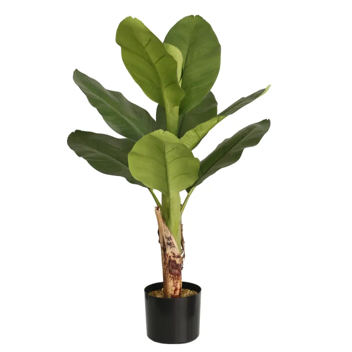 BANANIER ARTIFICIEL EN POT, AVEC 9 FEUILLES - HAUTEUR 86 CM – ARBRES – Arteverdeco