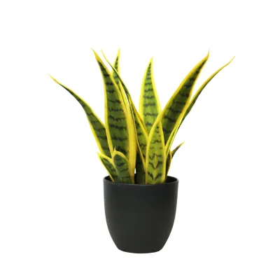 SANSEVIERIA ARTIFICIEL EN POT, AVEC 18 FEUILLES, HAUTEUR 92 CM – PLANTES – Arteverdeco