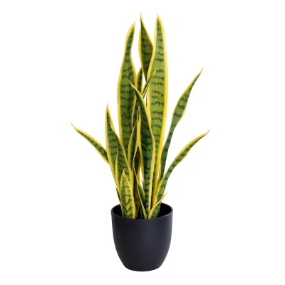 SANSEVIERIA ARTIFICIEL EN POT, AVEC 18 FEUILLES, HAUTEUR 92 CM – PLANTES – Arteverdeco