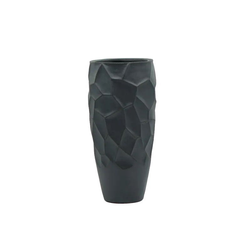 VASE FIBRE ARGILE/VERRE - TAILLE S  - DIAM. 23.5 CM, HAUT. 53.5 CM – AMENAGEMENT EXTERIEUR – Arteverdeco