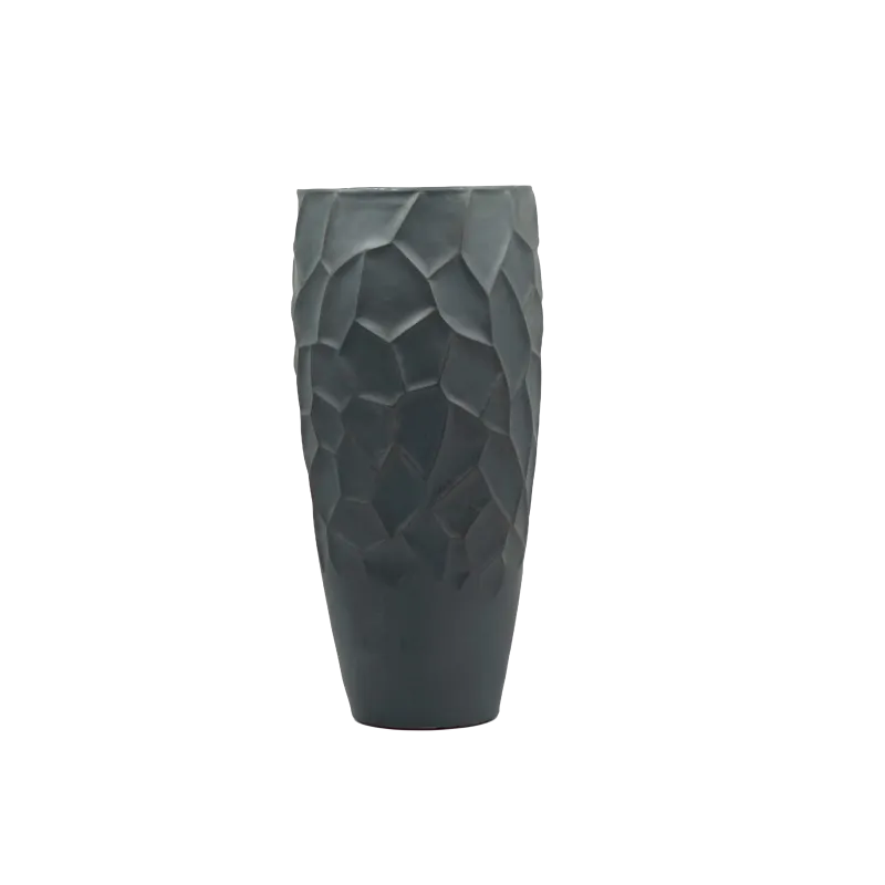 VASE FIBRE ARGILE/VERRE - TAILLE M  - DIAM. 33.5 CM, HAUT. 76 CM – AMENAGEMENT EXTERIEUR – Arteverdeco