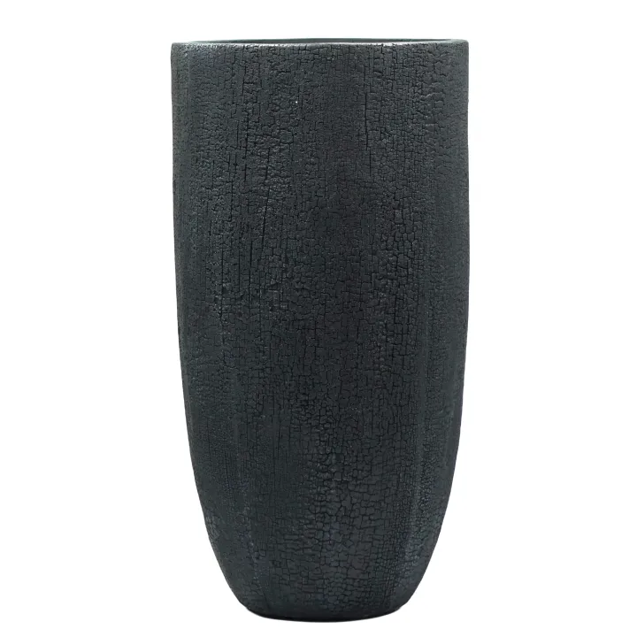 VASE FIBRE ARGILE/VERRE - TAILLE M  - DIAM. 36 CM, HAUT. 70 CM – AMENAGEMENT EXTERIEUR – Arteverdeco