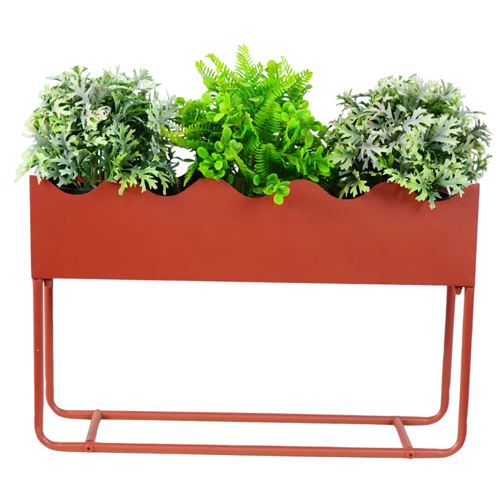 PORTE-PLANTES METAL - LONG. 55 CM, LARG. 15 CM, HAUT. 35 CM – AMENAGEMENT EXTERIEUR – Arteverdeco