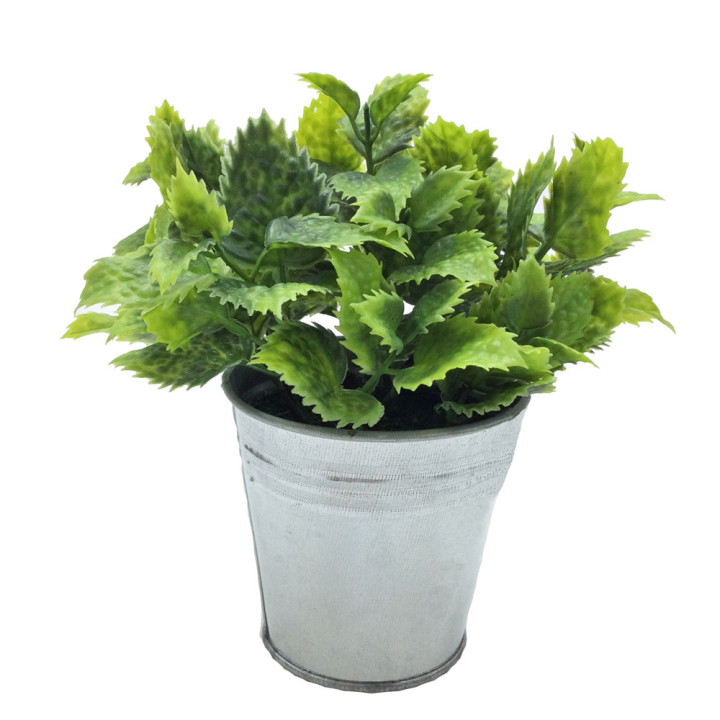 PLANTES VERTES ARTIFICIELLES EN POT ZINC, HAUT. 18 à 21 CM – DECORATIONS – Arteverdeco