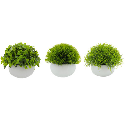 PLANTES VERTES ARTIFICIELLES EN POT ZINC, HAUT. 18 à 21 CM – DECORATIONS – Arteverdeco